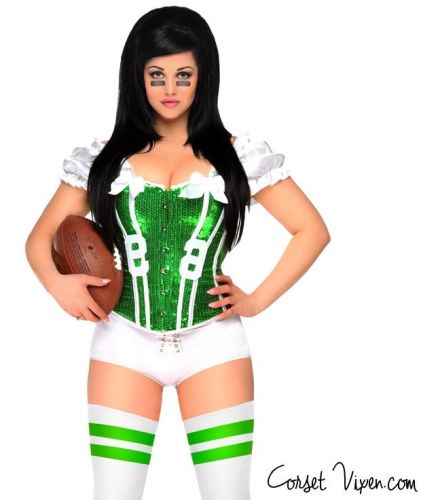 Green Sexy Football Corset Costume