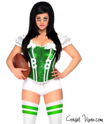 Green Sexy Football Corset Costume