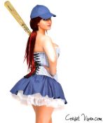 Ladies Ball Player Corset Costume