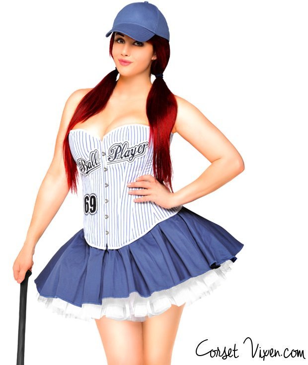 Ladies Ball Player Corset Costume