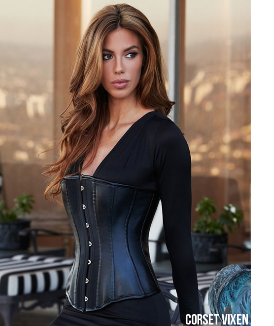 groet Altaar Onderling verbinden Sexy Black Satin & Leather Corset: Lingerie | Corset Vixen
