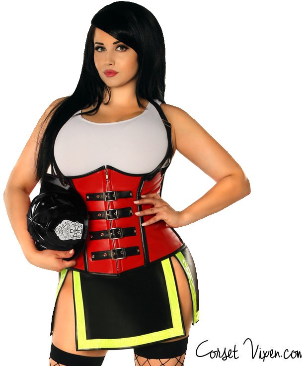 Sexy Adult Firefighter Costumes Corset Vixen