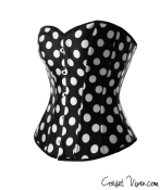 Strapless Black And White Polka Dot Corset