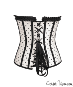 Vintage Black and White Polka Dot Corset