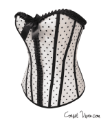 Vintage Black and White Polka Dot Corset