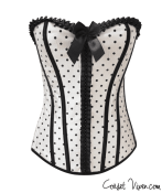 Vintage Black and White Polka Dot Corset