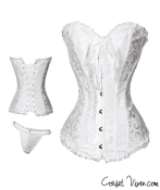 White Strapless Bridal Brocade Corset