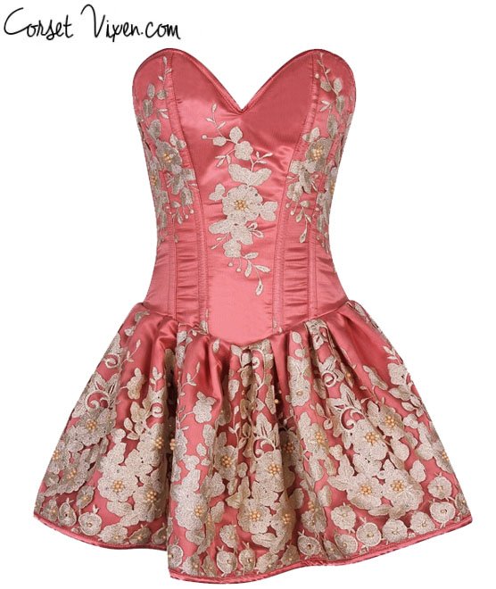 embroidered corset dress