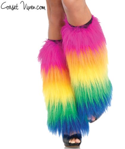 Furry Rainbow Leg Warmers