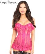 Lavish Fuchsia Sheer Lace Corset