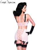 Mesh Underwire Bra Girdle Skirt Blush Set