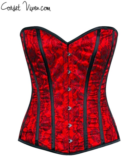 Red Lace Overbust Corset | Fashion Tops