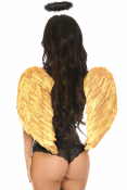 Sexy Lavish 3 PC Golden Gothic Angel Corset Costume