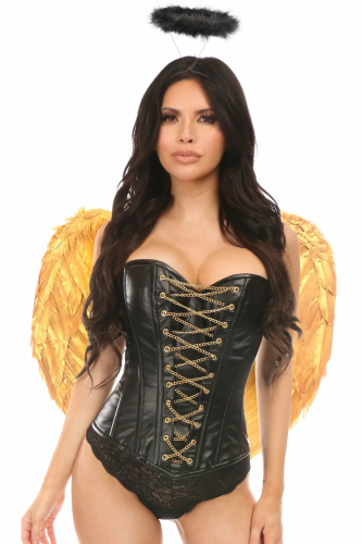 Sexy Lavish 3 PC Golden Gothic Angel Corset Costume