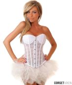 Strapless White Lace Corset & Petti-Skirt