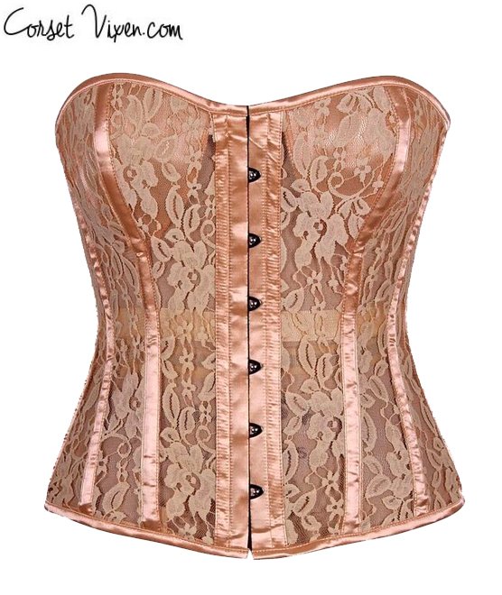 Tan Lace Molded Cup Corset